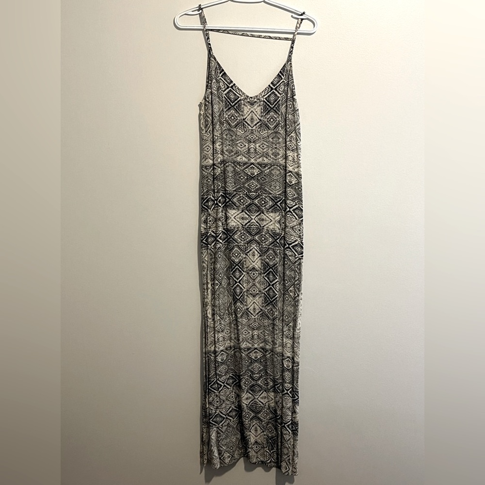 Blue and Crème Boho Maxi Dress